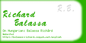richard balassa business card